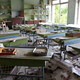 A view of an abandoned classroom on May, 26 2003, in the ghost town of Pripyat, adjacent to the Chernobyl nuclear site.